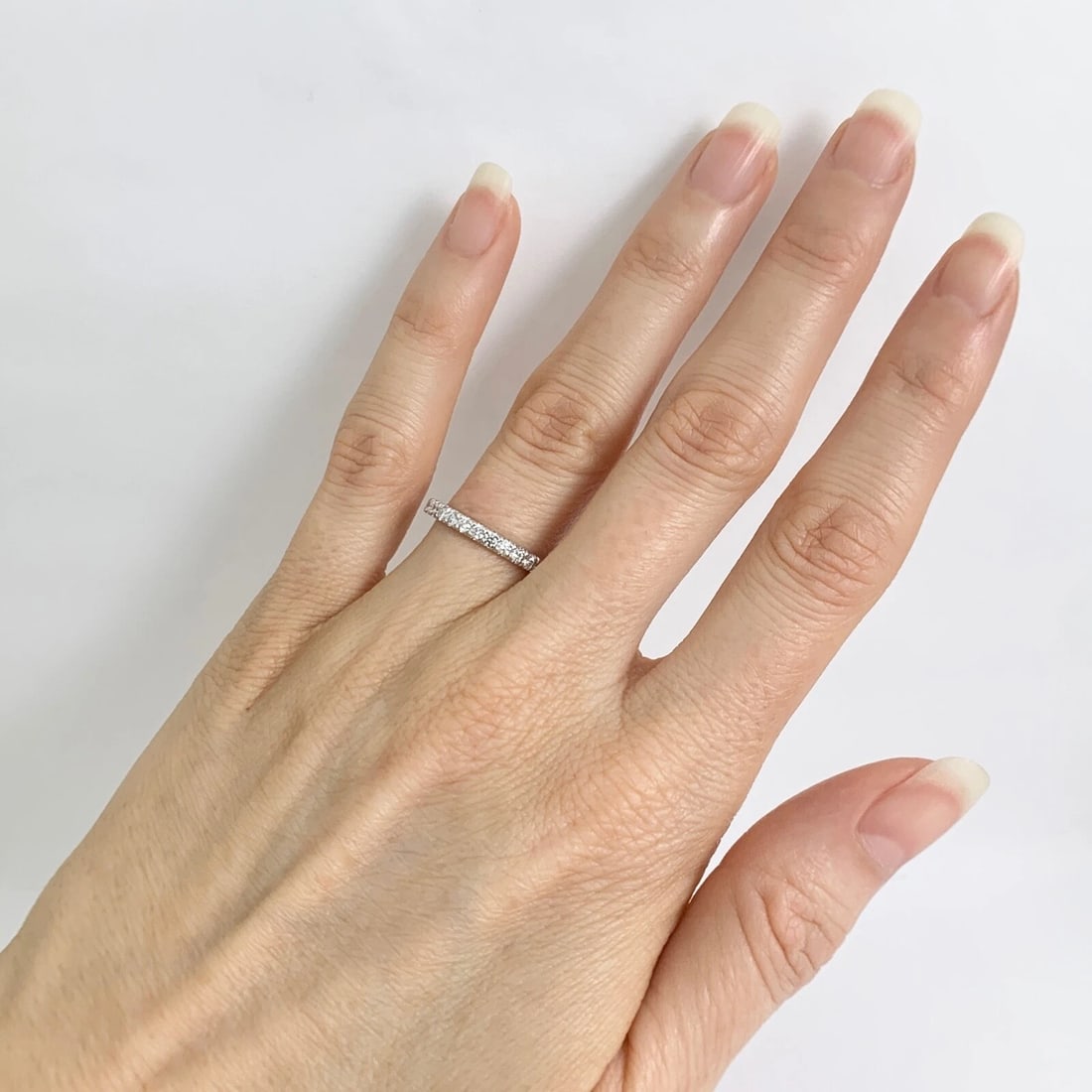 Diamond Eternity Ring Wedding Band 14K White Gold .80 CTW, Size 6 - 5