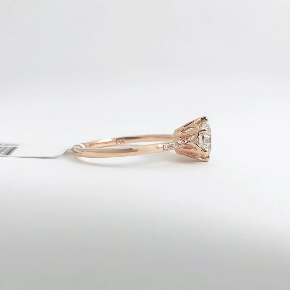 Round European Cut 6-Prong Diamond Engagement Ring 14K Pink Rose Gold 1.07 CTW - 6