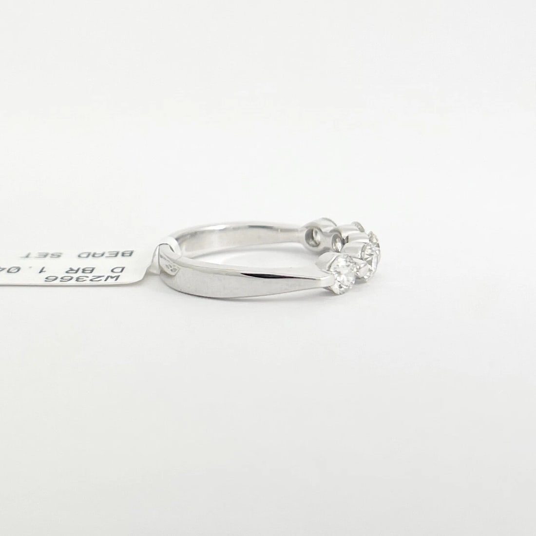 5-Stone Round Diamond Wedding Band Anniversary Ring 14K White Gold, 1.04 CTW - 7