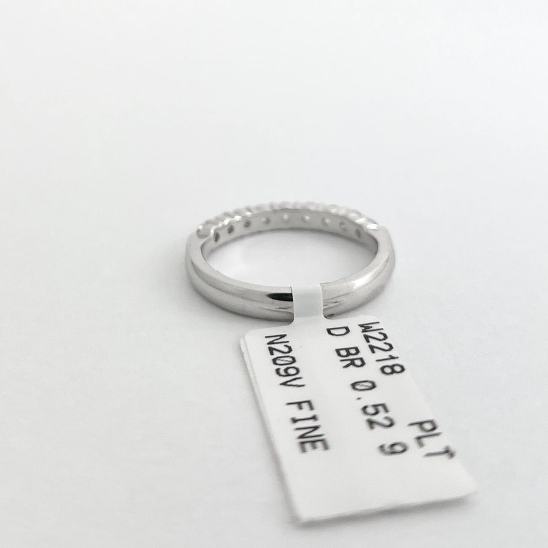 9-Stone Round Diamond Ring Wedding Band Platinum .52 CTW, Size 5 - 9