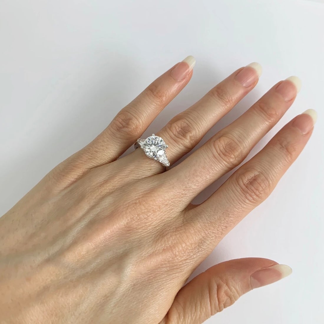 Shield Diamond Engagement Ring Setting Mounting 14K White Gold .75 CTW - 6