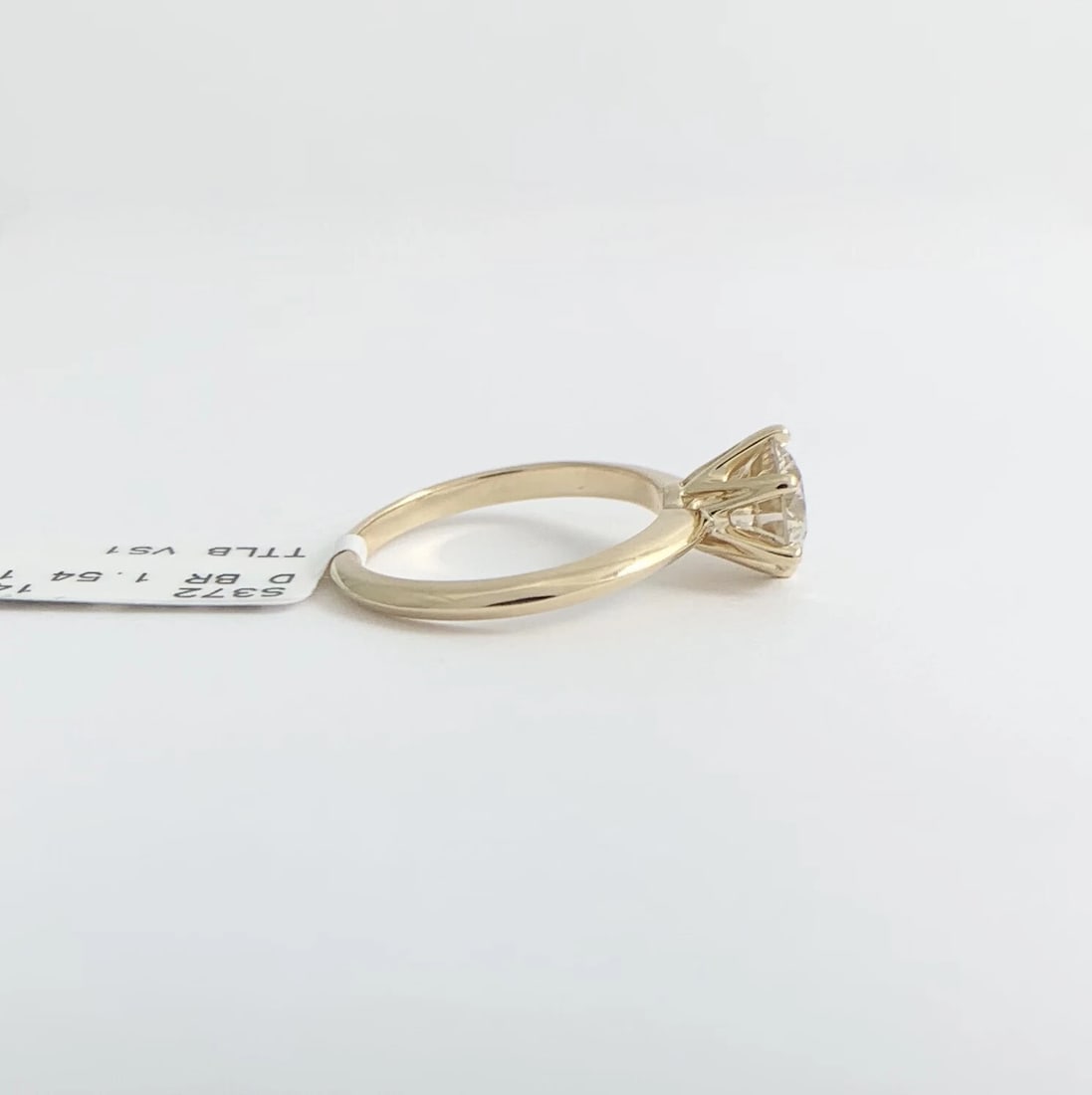 6-Prong Round Solitaire Diamond Engagement Ring 14K Yellow Gold 1.54 CT - 8