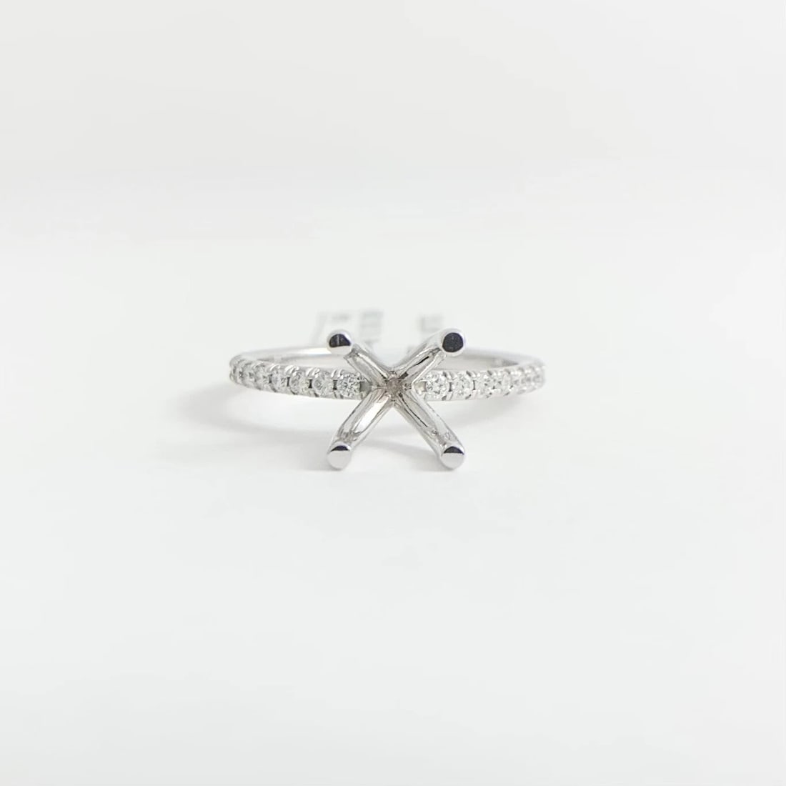 4-Prong Thin Diamond Engagement Ring Setting Mounting 14K White Gold, .30 CTW - 6