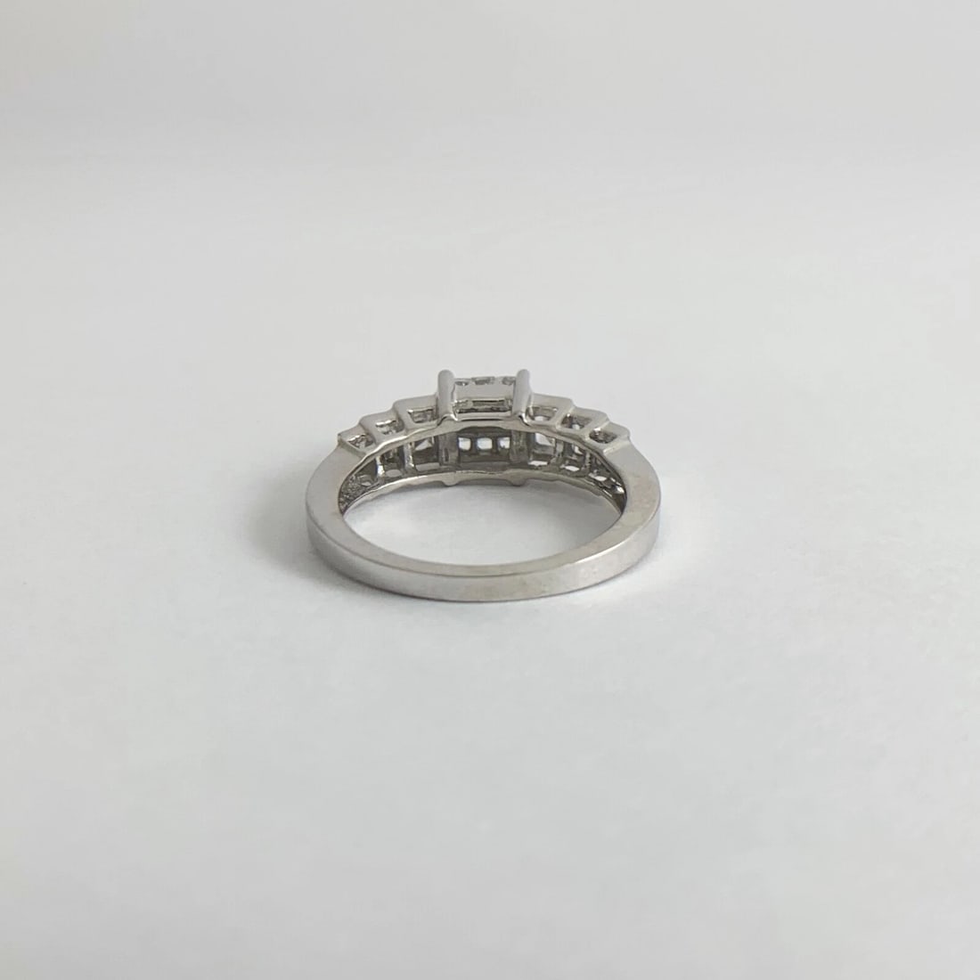 Princess Baguette Invisible Set Diamond Engagement Ring 14K White Gold, 3.24 Gr - 9