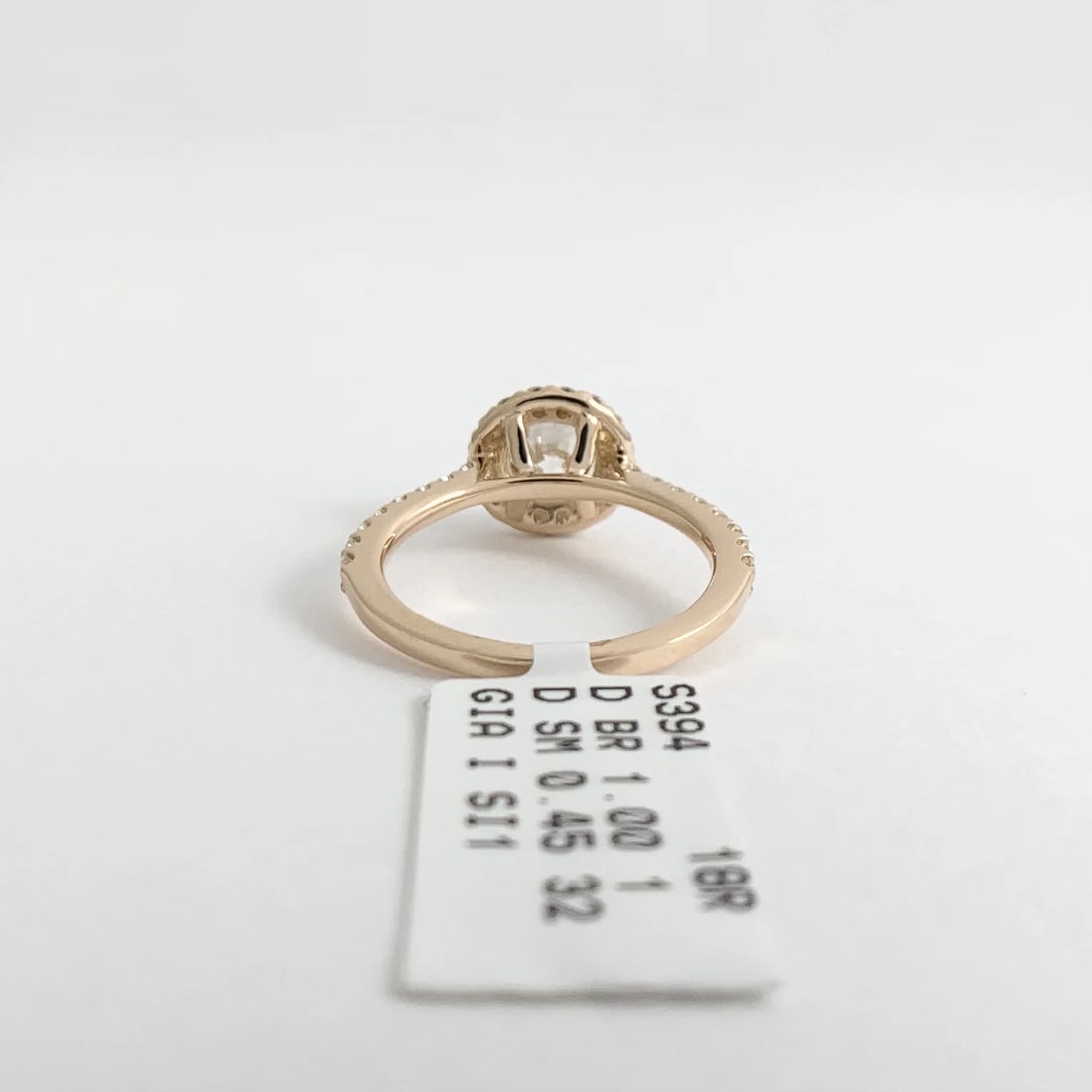 GIA Round Diamond Halo Engagement Ring 18K Pink Rose Gold, 1.45 CTW - 9