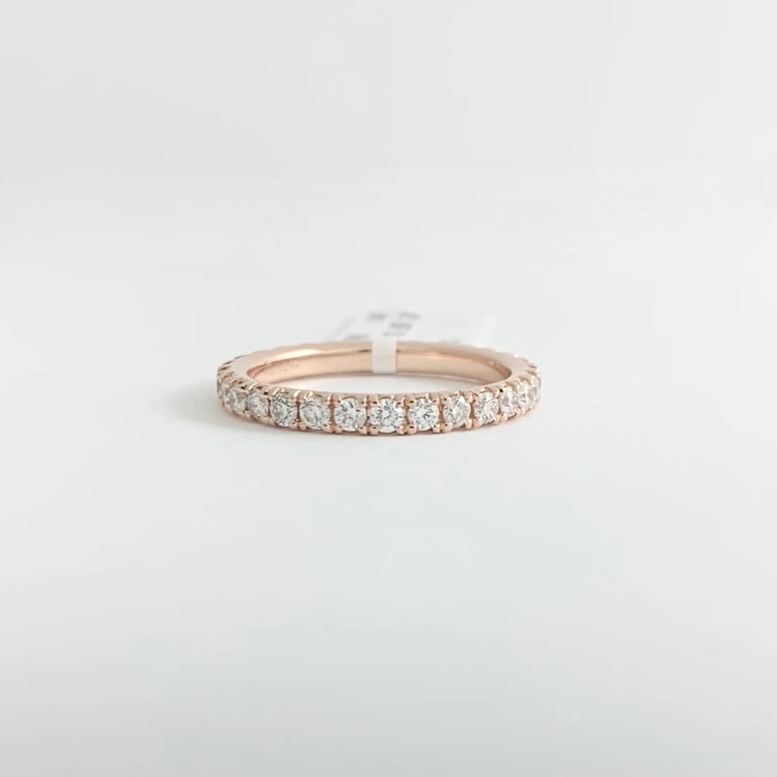 Thin Round Diamond Eternity Wedding Band Ring 14K Pink Rose Gold .65 CTW, Size 6 - 6