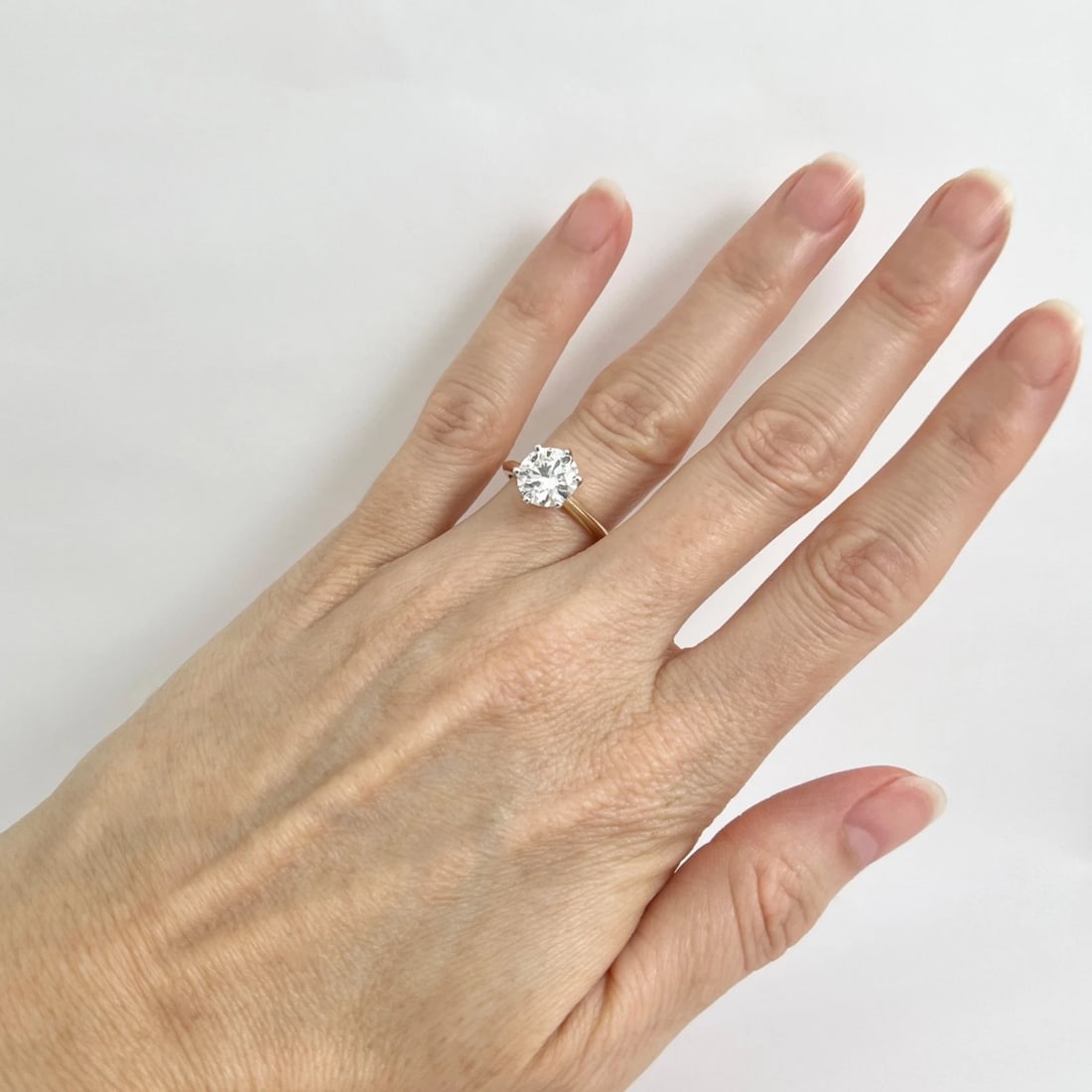 Round Lab-Created Diamond Solitaire Engagement Ring 14K Yellow Gold, 2.01 CT - 3