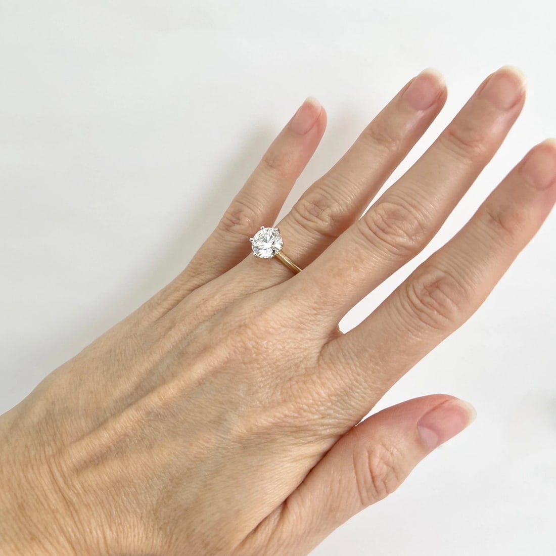 Round Lab-Created Diamond Solitaire Engagement Ring 14K Yellow Gold, 2.01 CT - 4