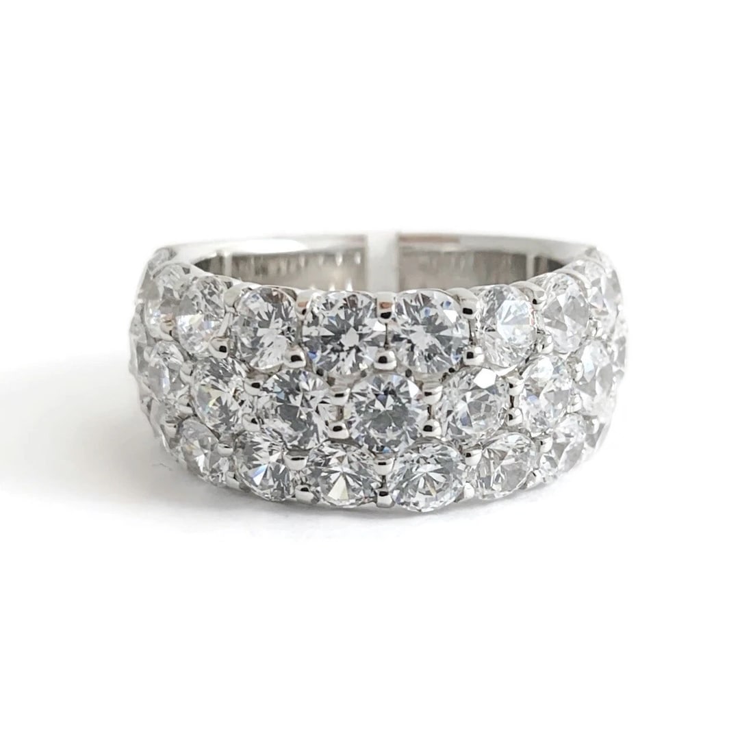 Wide CZ Cubic Zirconia Wedding Band Ring Sterling Silver 4.00 CTW, 9.72 Grams: Wide CZ Cubic Zirconia Wedding Band Ring Sterling Silver 4.00 CTW, 9.72 Grams This is an beautiful ring! Could be worn as statement, wedding or anniversary ring. Please let us know if you have any
