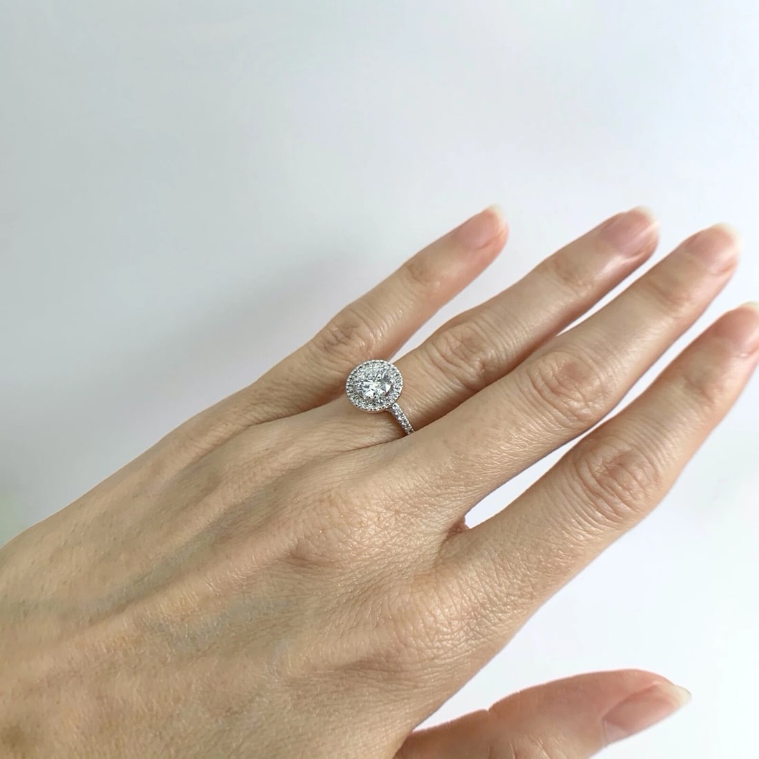 Round Diamond Halo Cathedral Eternity Engagement Ring 14K White Gold 1.40 CTW - 5