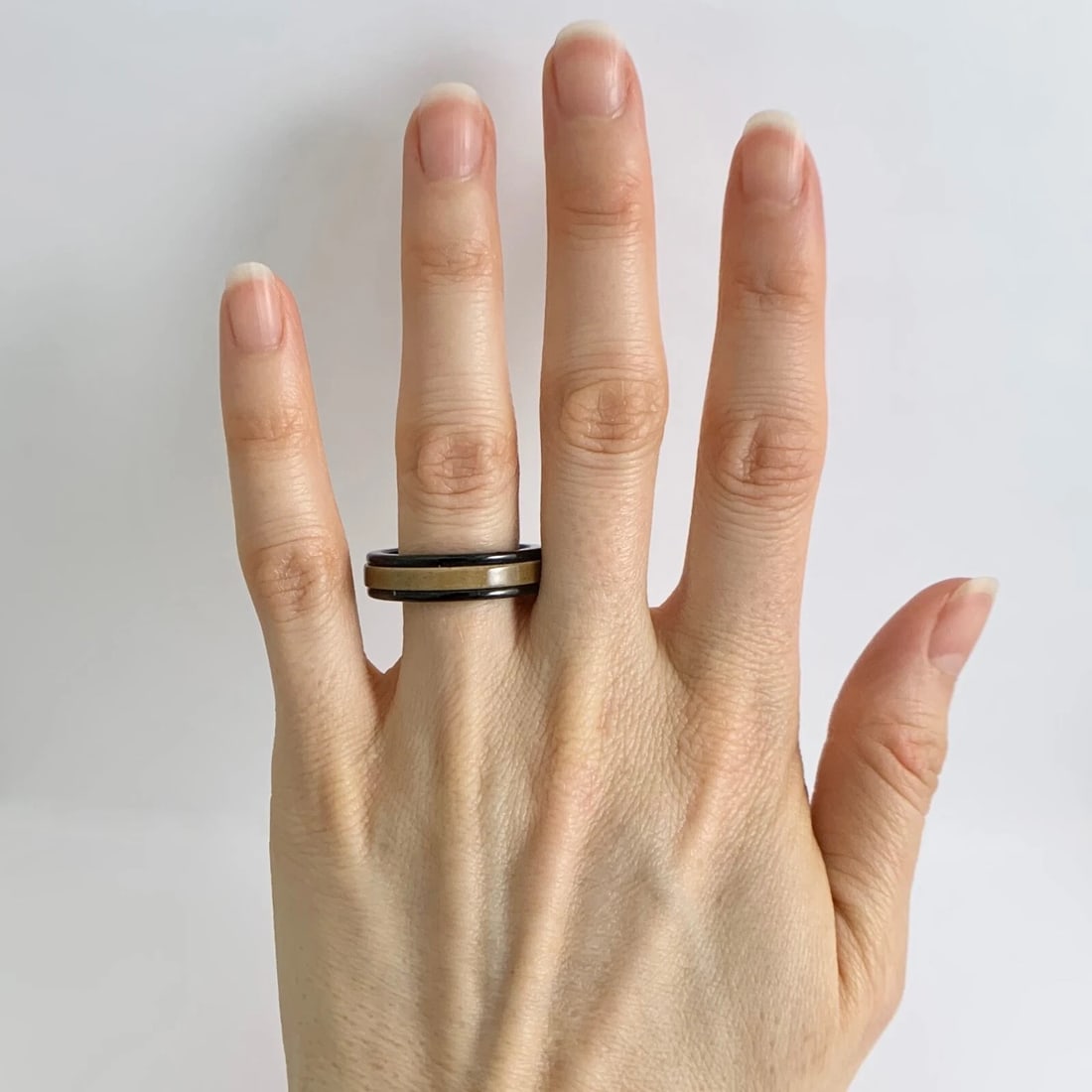 Men's Wood Insert Black Wedding Band Ring in Tungsten Size 10, 6 mm - 3