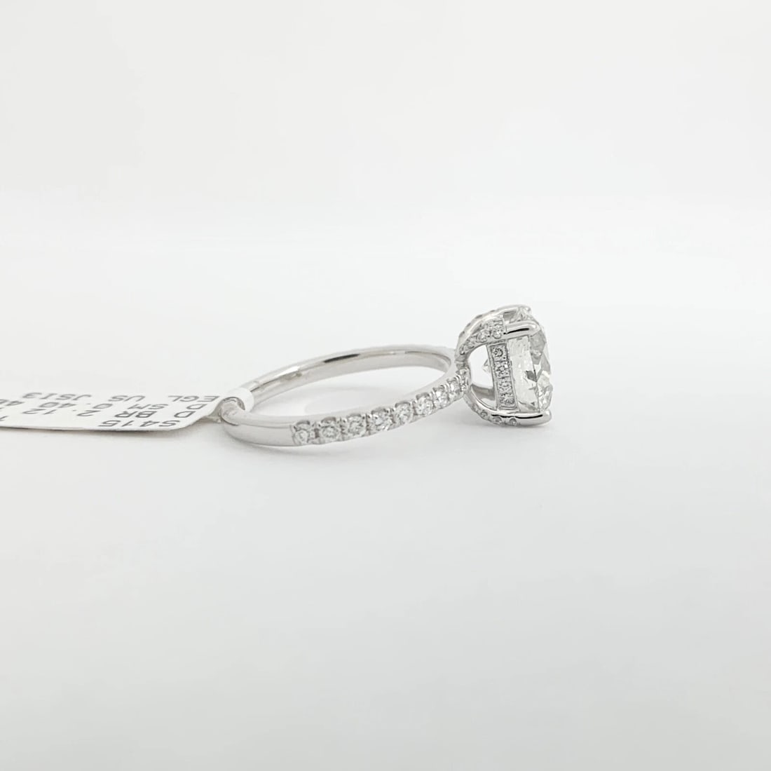 EGL Round Solitaire Diamond Hidden Halo Engagement Ring 14K White Gold, 2.52 CTW - 9