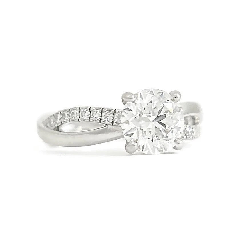 De Beers GIA Round Diamond Infinity Twist Engagement Ring Platinum, 1.61 CTW: De Beers GIA Round Diamond Infinity Twist Engagement Ring Platinum, 1.61 CTW This ring is currently at De Beers for $20,000. This is a beautiful diamond engagement ring! Please let us know if you