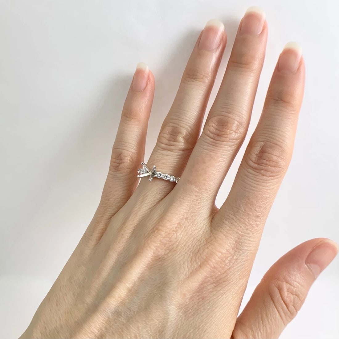 4-Prong Diamond Engagement Ring Setting Mounting 14K White Gold .40 CTW, 2.37 Gr - 3
