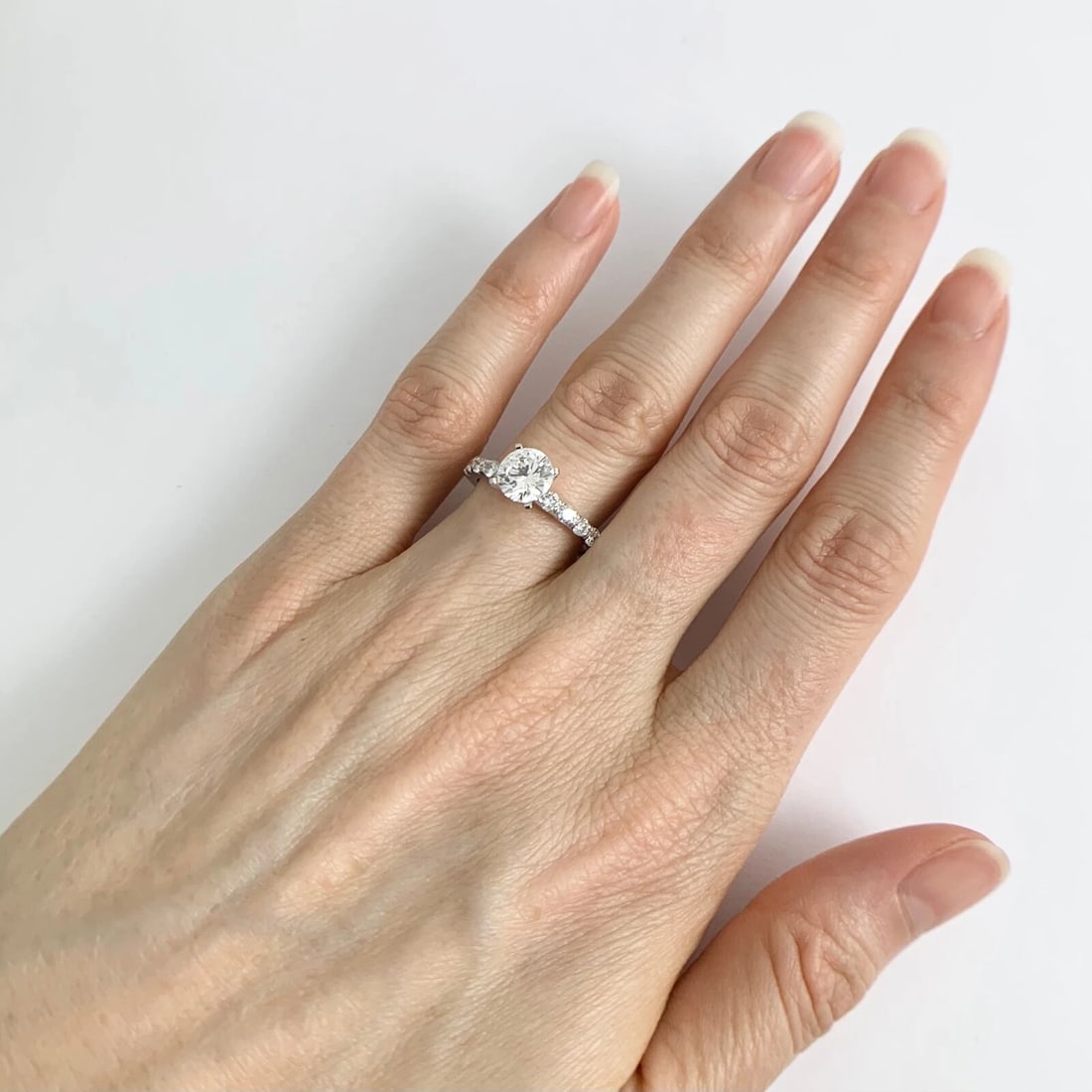 4-Prong Diamond Engagement Ring Setting Mounting 14K White Gold .40 CTW, 2.37 Gr - 6