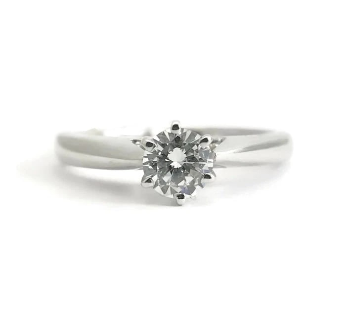 Round 6-Prong Solitaire Diamond Platinum Engagement Ring .38 CT, 5.32 Grams: Round 6-Prong Solitaire Diamond Platinum Engagement Ring .38 CT, 5.32 Grams This lovely round solitaire diamond engagement ring is sure to make her smile! Don't hesitate to ask any questions! Diamonds