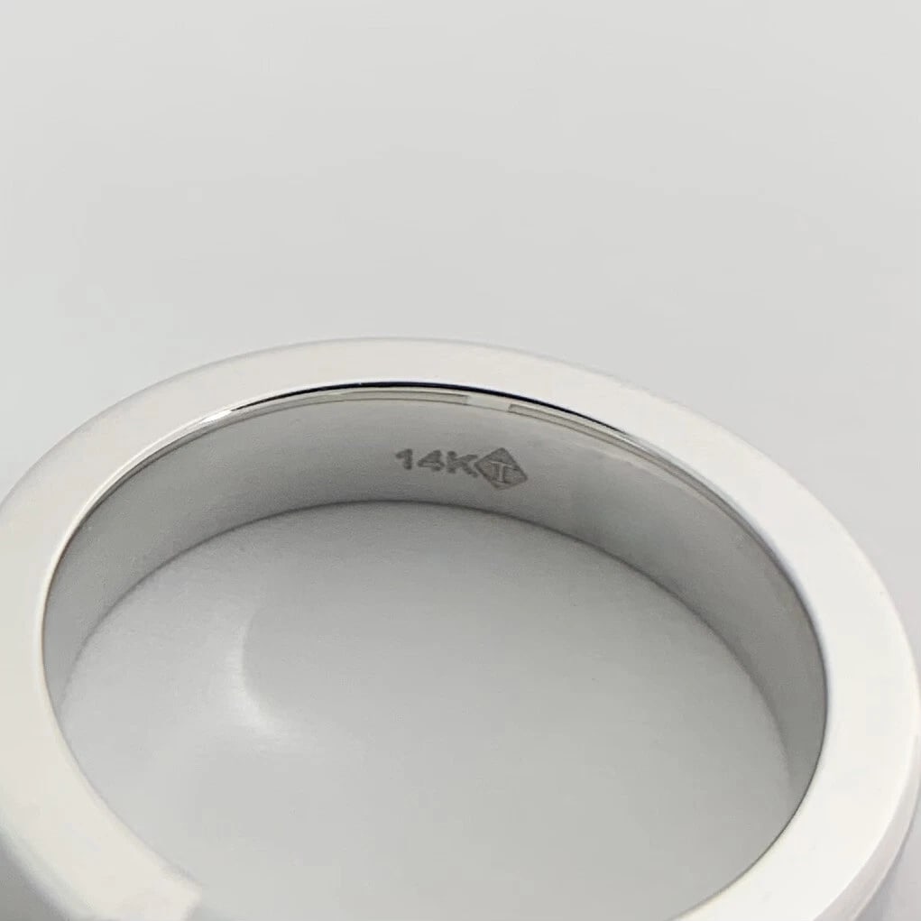 Men's Plain Thick Wedding Band Ring 14K White Gold, Size 7, 4.3 mm, 8.10 Grams - 10