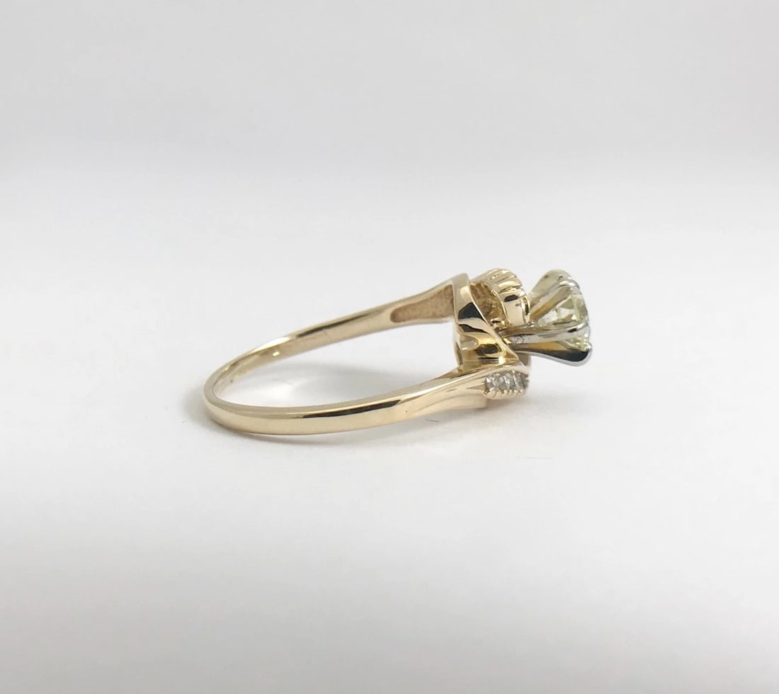 Round Diamond Swirl Engagement Ring 14K Yellow Gold, .61 CTW, 2.73 Grams - 9