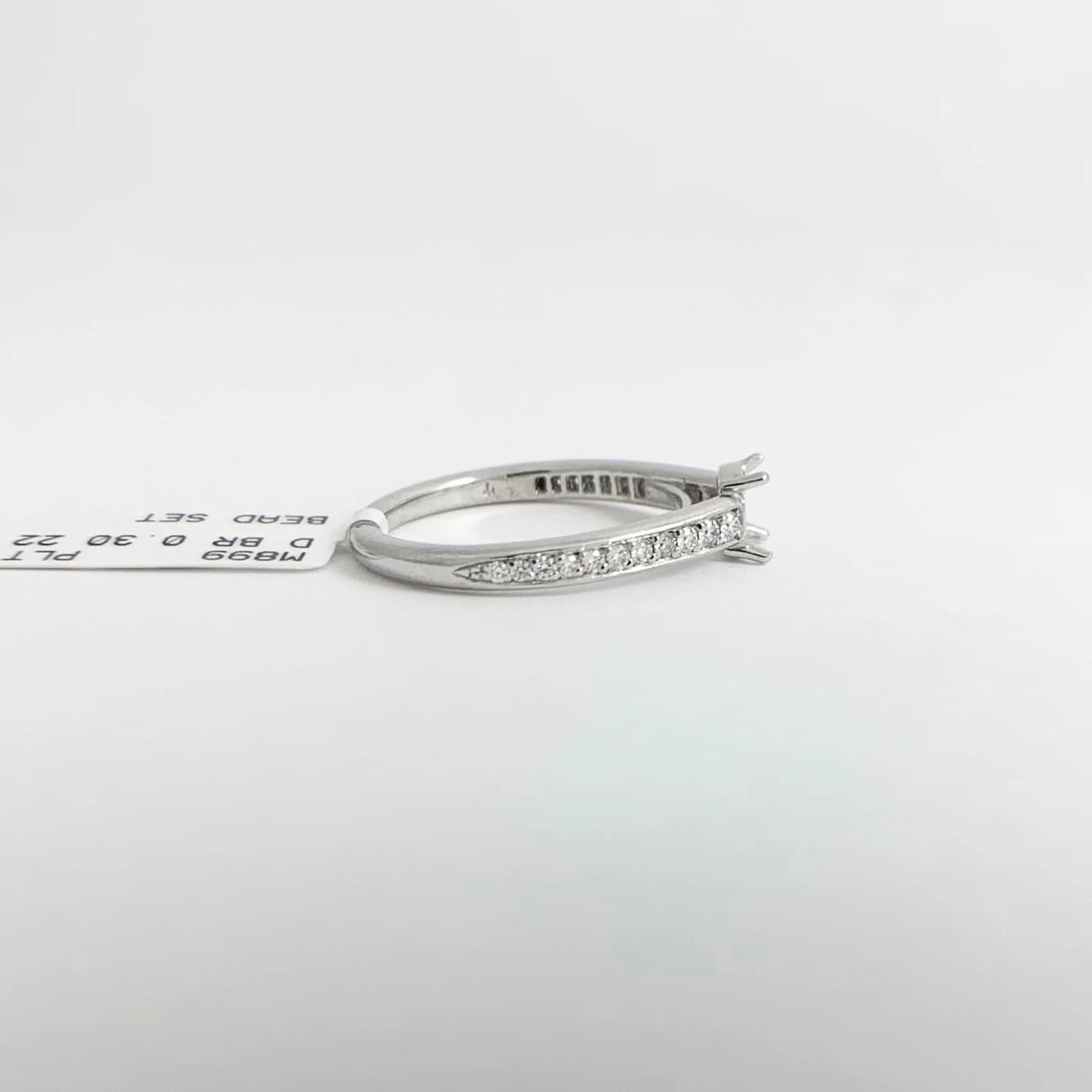Round Diamond Engagement Ring Setting Mounting Platinum .30 CTW - 8