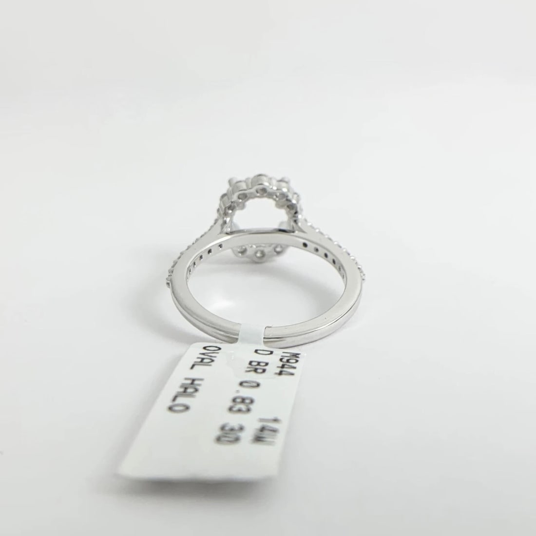 Round Graduated Halo Diamond Engagement Ring Setting Mounting 14K White Gold - 9