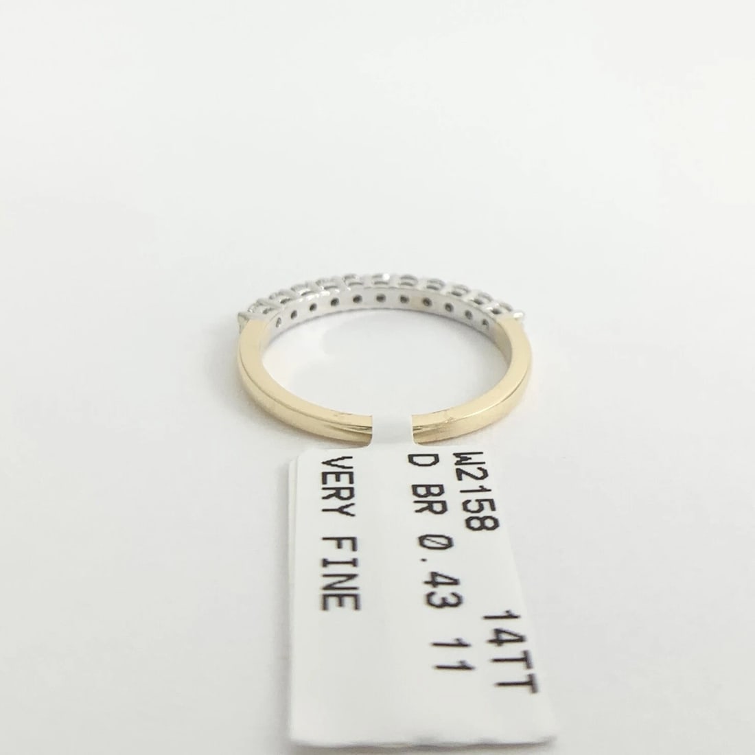 Two-Tone Round Diamond Wedding Band Ring 14K Yellow White Gold, .43 CTW - 8
