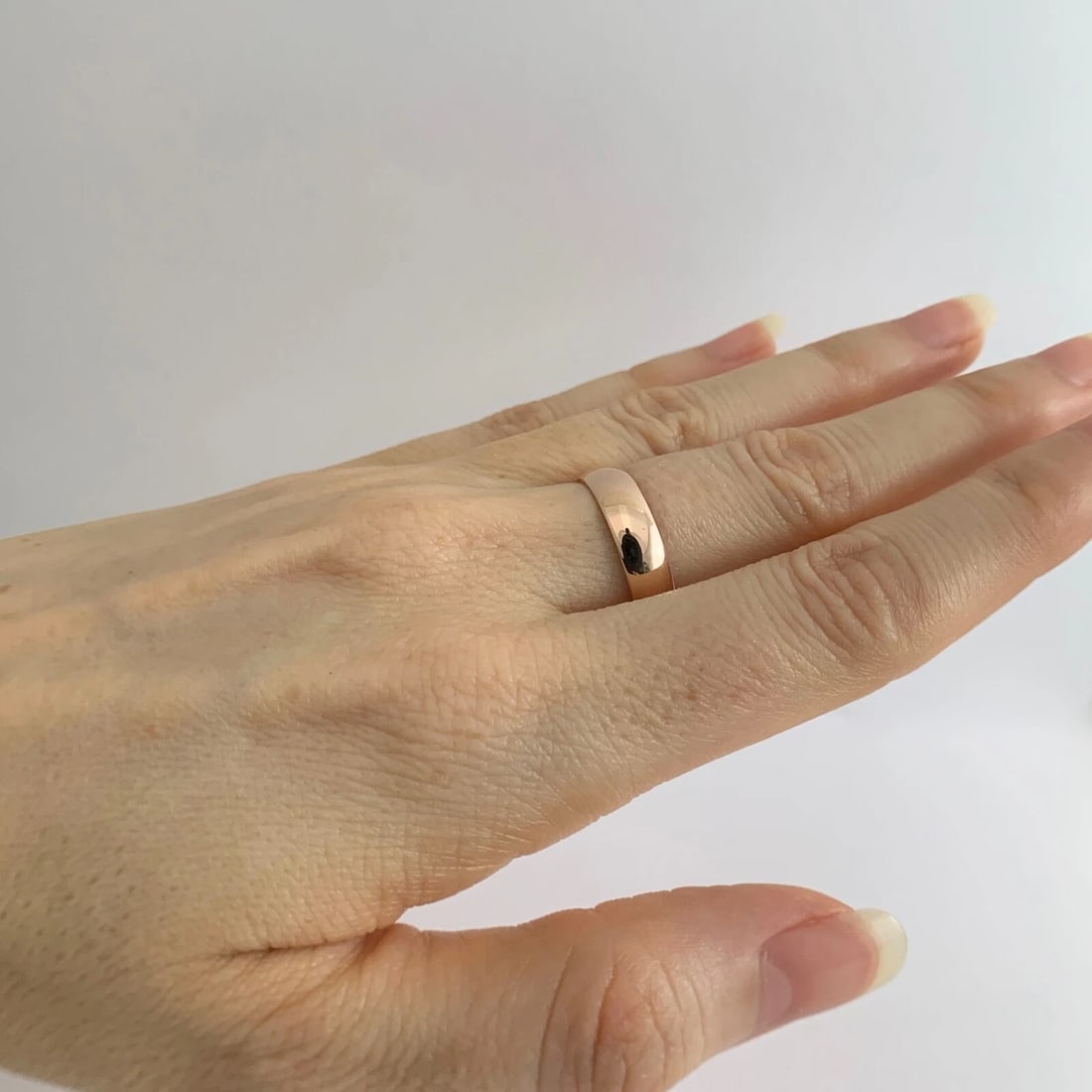 Men's Plain Wedding Band Ring 14K Pink Rose Gold Size 8, 5 mm, 4.83 Grams - 4