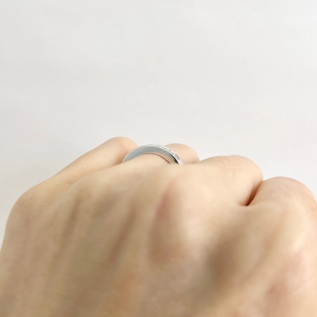 Princess Cut Invisible Set Diamond Ring Wedding Band 14K White Gold, 2.49 Grams - 6