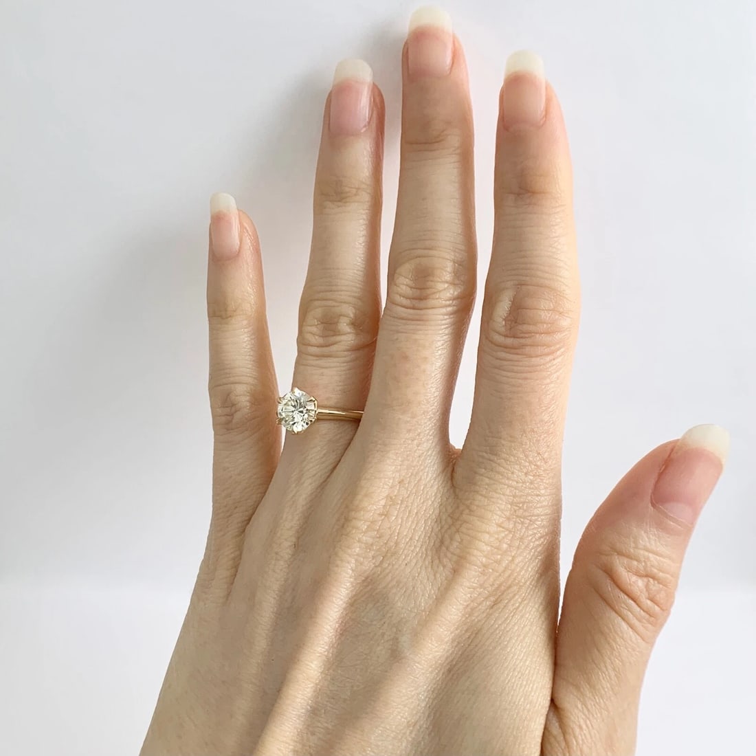 Round Champagne Diamond Solitaire Engagement Ring 14K Yellow Gold 1.51 CT - 3
