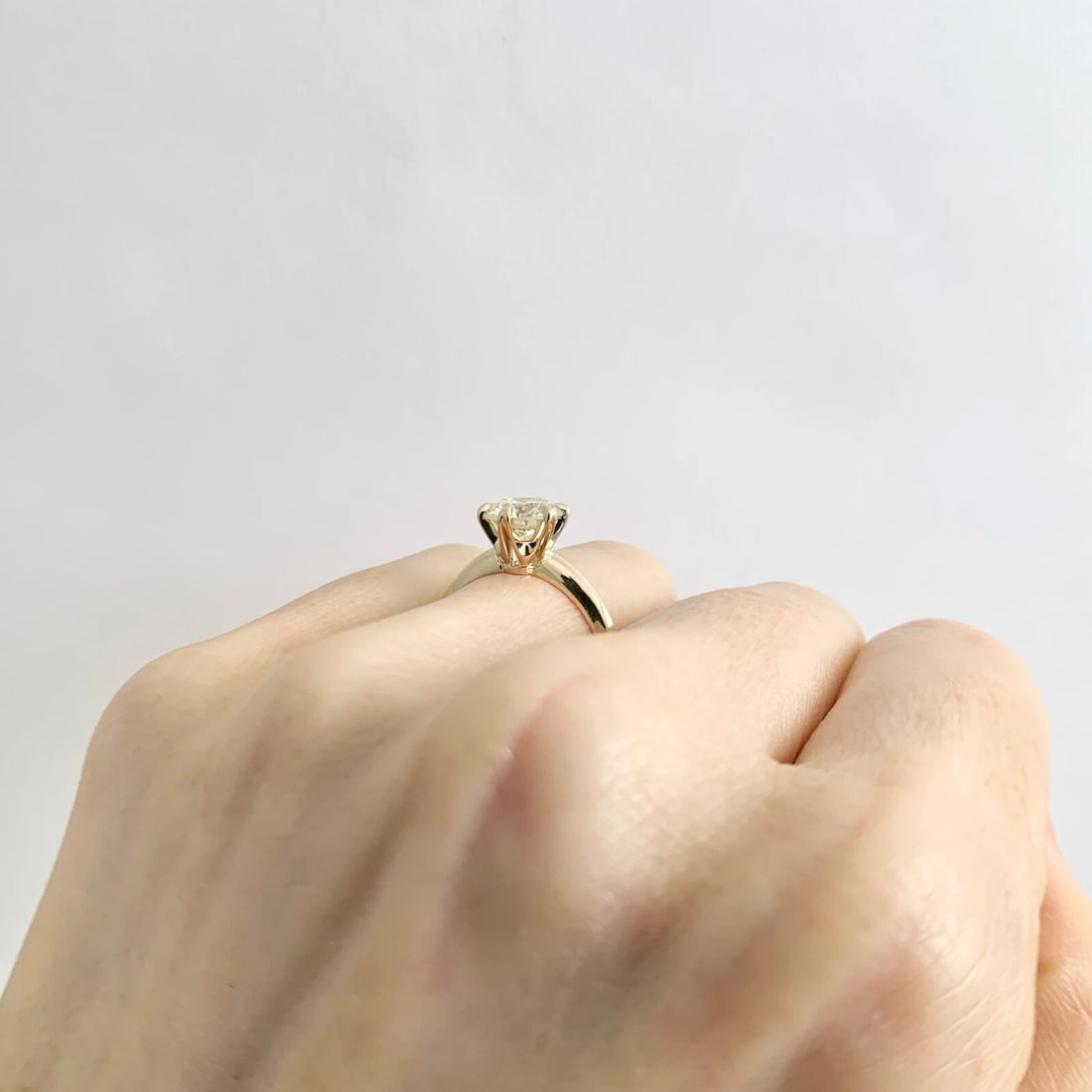 Round Champagne Diamond Solitaire Engagement Ring 14K Yellow Gold 1.51 CT - 6
