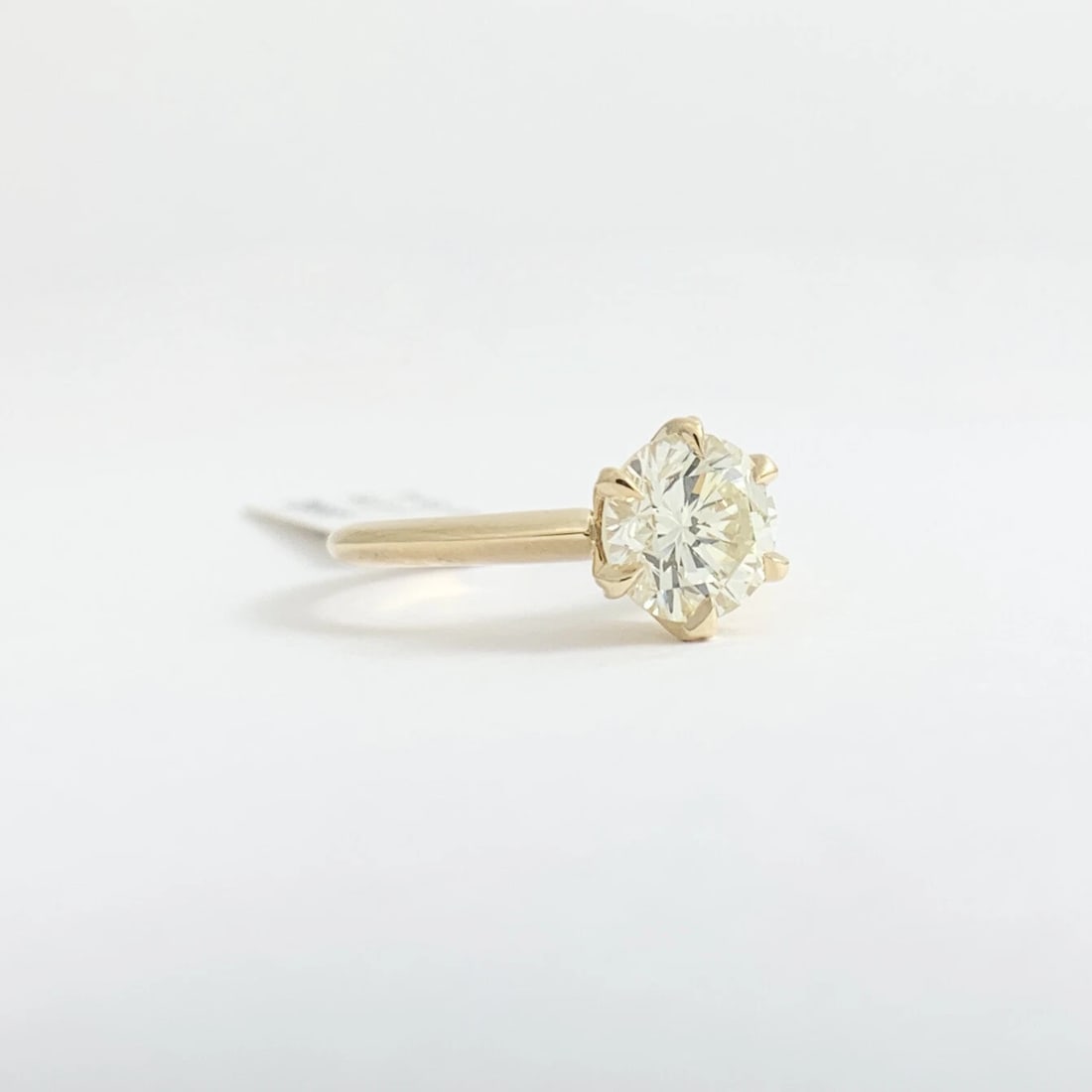 Round Champagne Diamond Solitaire Engagement Ring 14K Yellow Gold 1.51 CT - 7