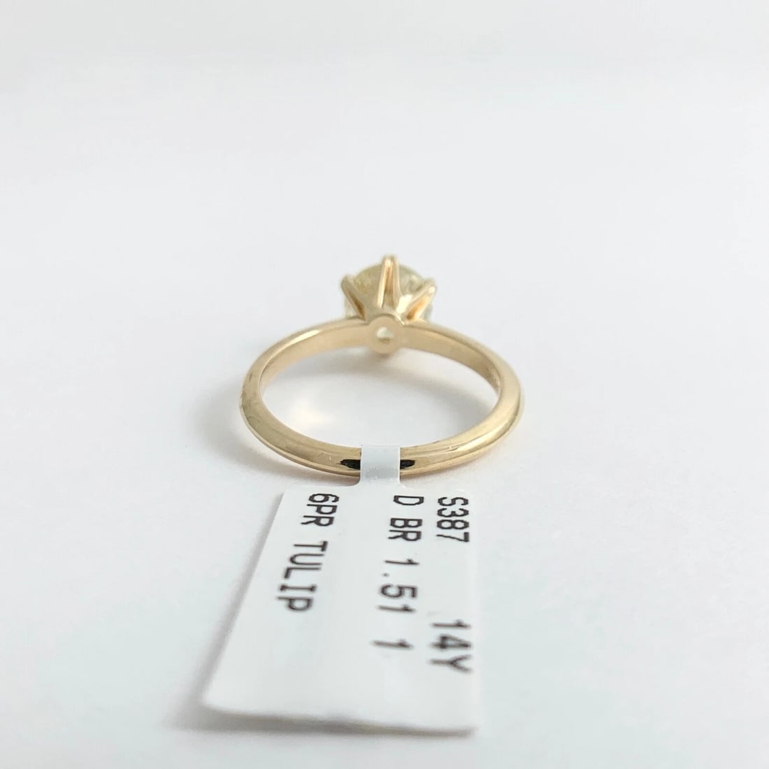Round Champagne Diamond Solitaire Engagement Ring 14K Yellow Gold 1.51 CT - 9