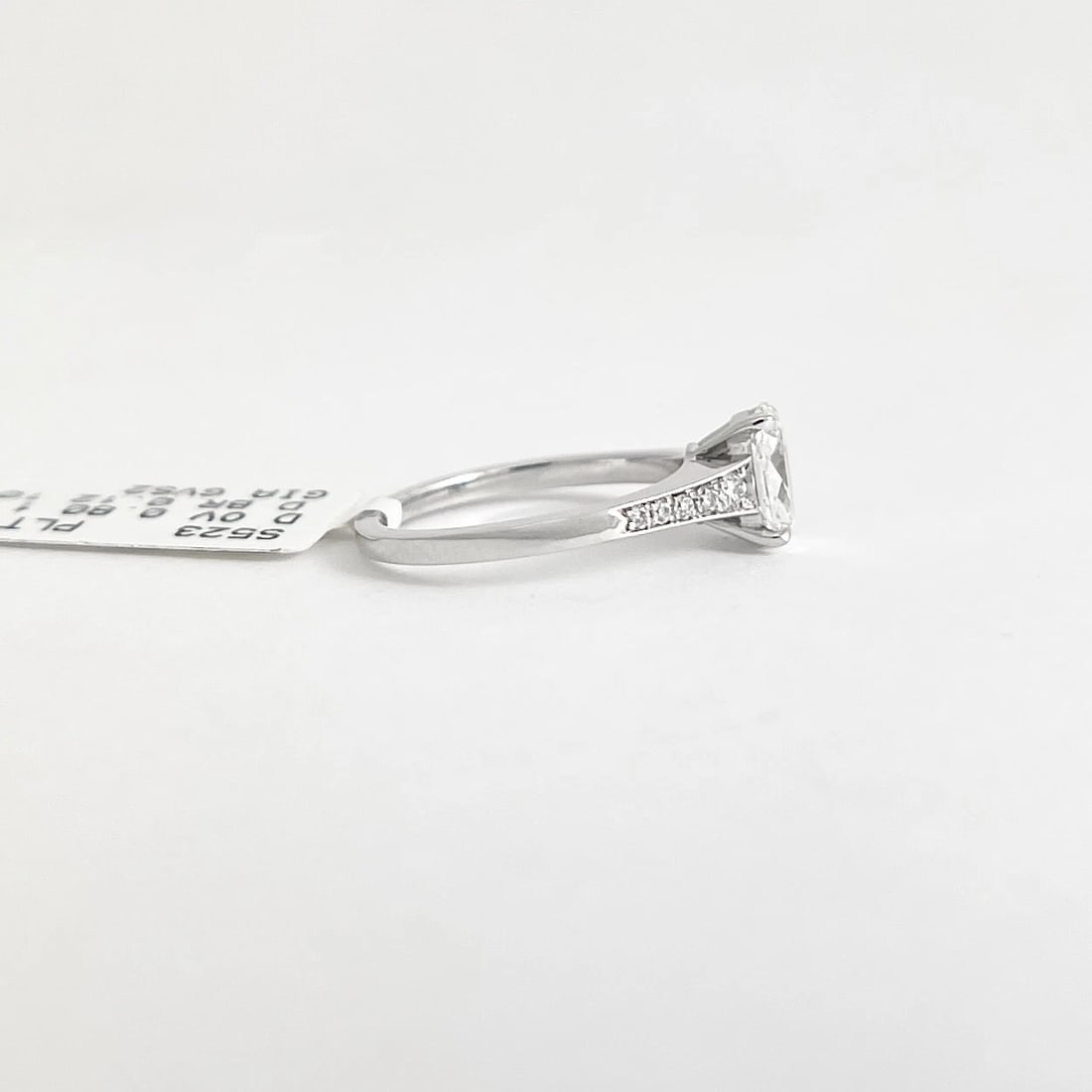 GIA Oval Diamond Solitaire Engagement Ring Platinum, .92 CTW - 6