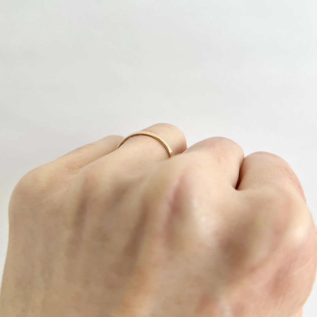Thin Plain Classic Wedding Band Ring 18K Yellow Gold, Size 7.25, 2.1 mm - 4