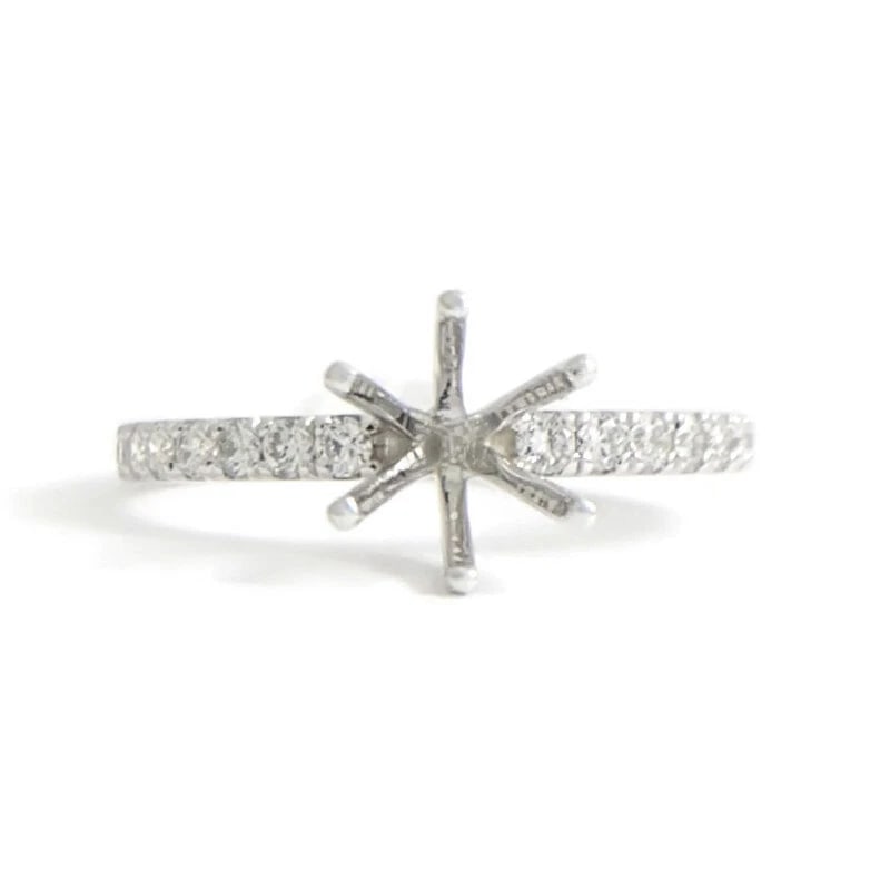 Thin 6-Prong Diamond Engagement Ring Setting Mounting 14K White Gold, .40 CTW: Thin 6-Prong Diamond Engagement Ring Setting Mounting 14K White Gold, .40 CTW This is a gorgeous diamond engagement ring mounting ready to house a diamond or gemstone of your choice. Don't hesitate