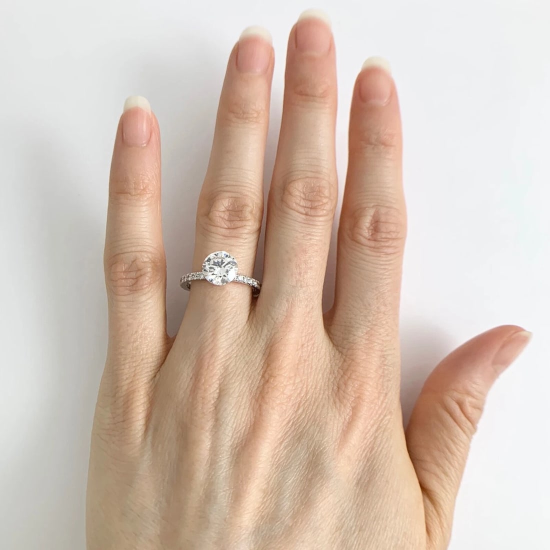 Thin 6-Prong Diamond Engagement Ring Setting Mounting 14K White Gold, .40 CTW - 5