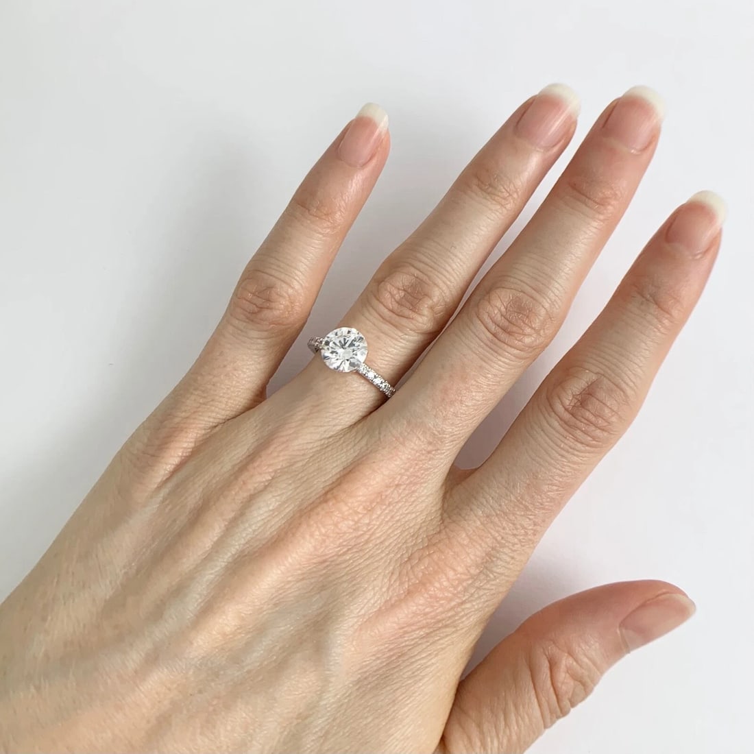 Thin 6-Prong Diamond Engagement Ring Setting Mounting 14K White Gold, .40 CTW - 6