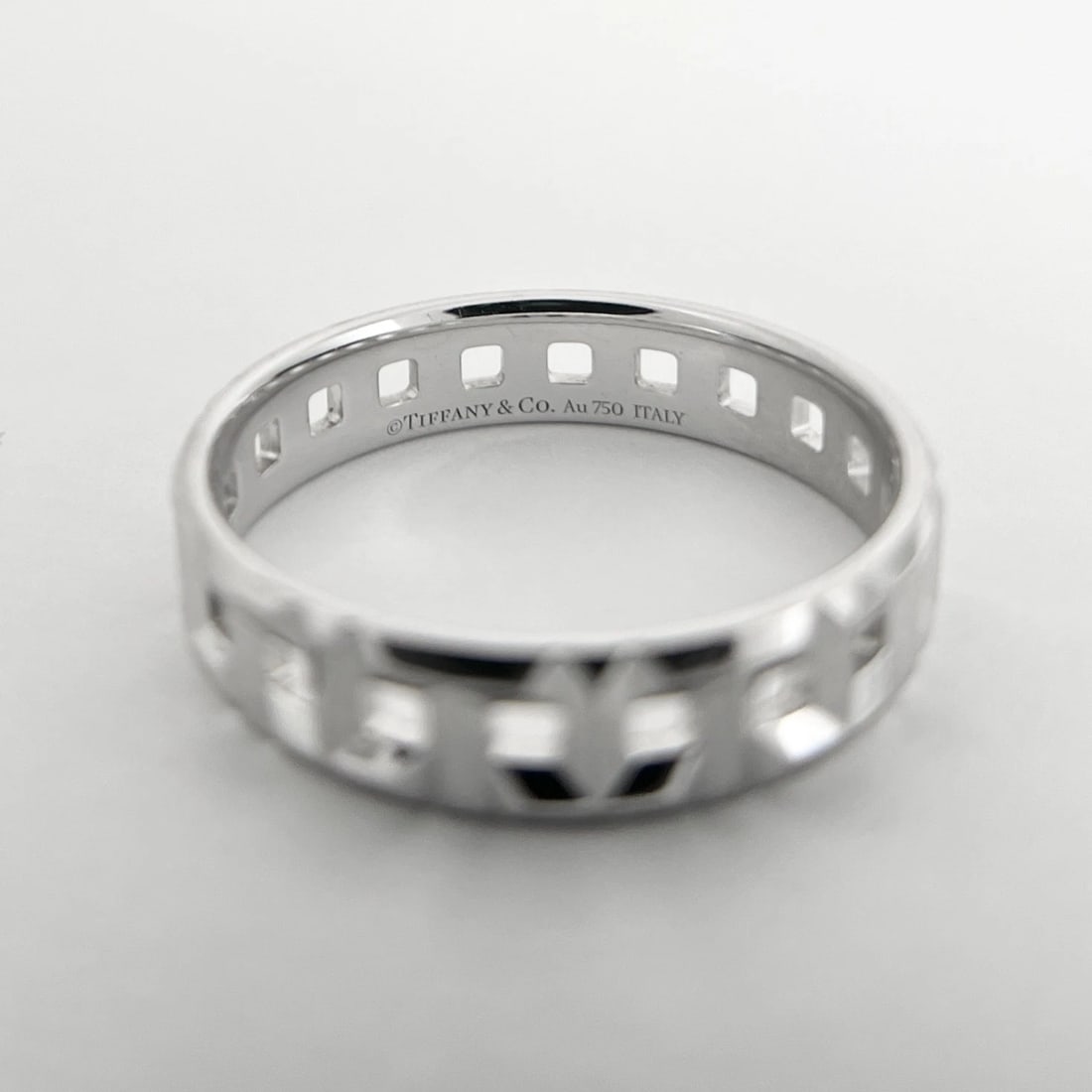 Tiffany & Co. Men's True Wide Wedding Ring 18K White Gold, Size 12.25, 6.22 Gram - 5