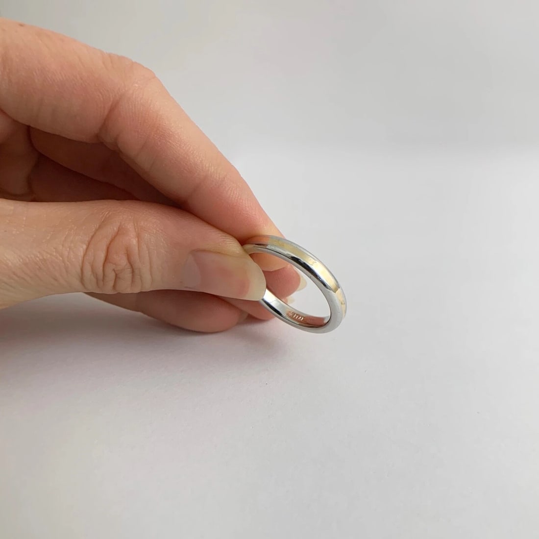 Men's Plain Two-Tone Wedding Band Ring Platinum 18K Yellow Gold, 3.5 mm, 9.63 Gr - 2