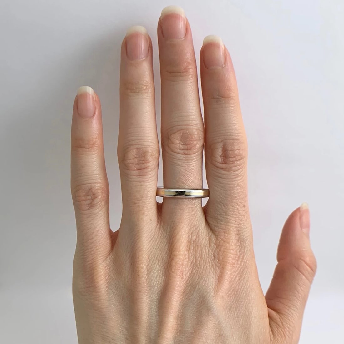 Men's Plain Two-Tone Wedding Band Ring Platinum 18K Yellow Gold, 3.5 mm, 9.63 Gr - 3