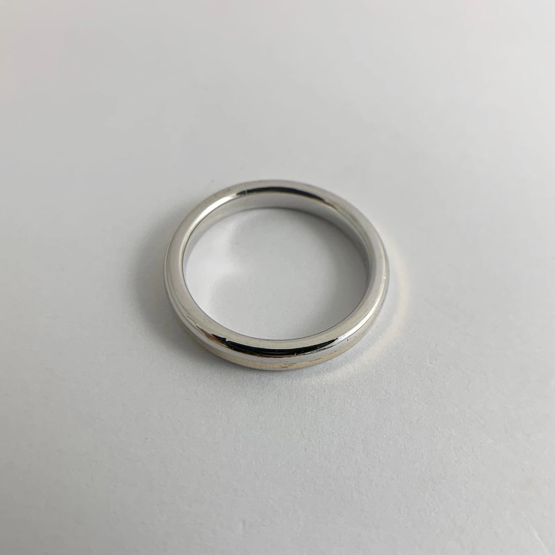 Men's Plain Two-Tone Wedding Band Ring Platinum 18K Yellow Gold, 3.5 mm, 9.63 Gr - 8