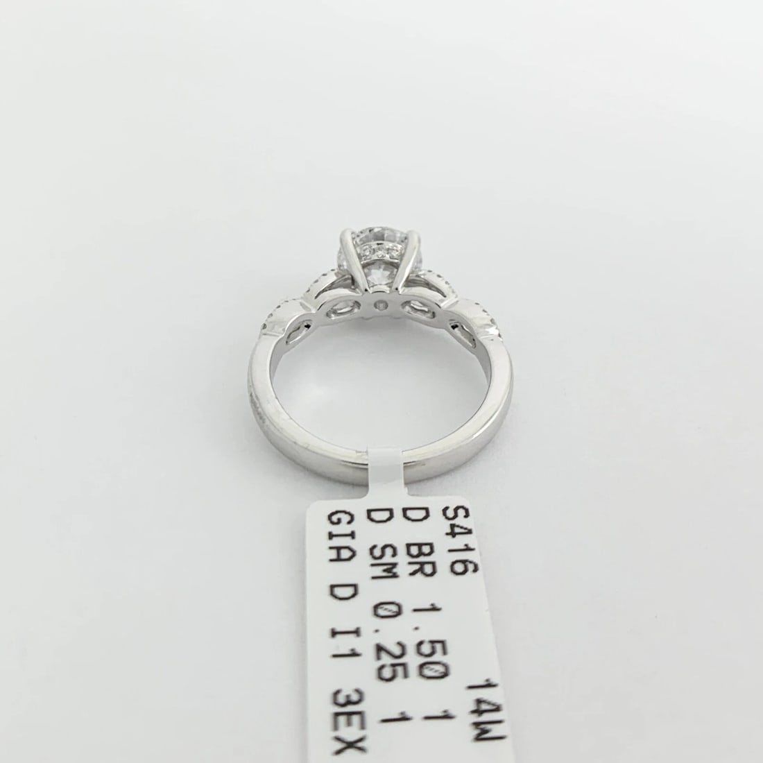 GIA Round Solitaire Diamond Infinity Engagement Ring 14K White Gold, 1.75 CTW - 8