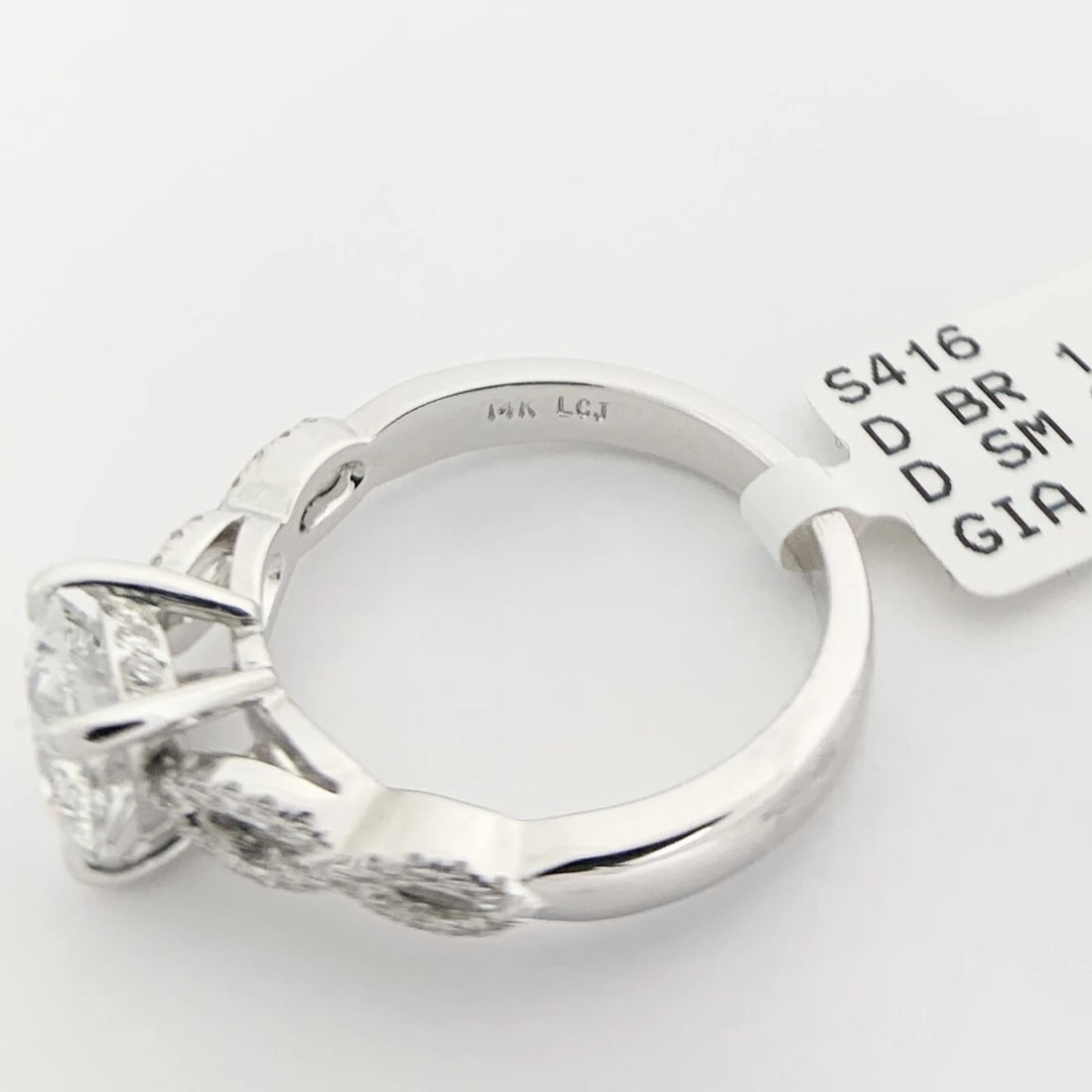GIA Round Solitaire Diamond Infinity Engagement Ring 14K White Gold, 1.75 CTW - 9