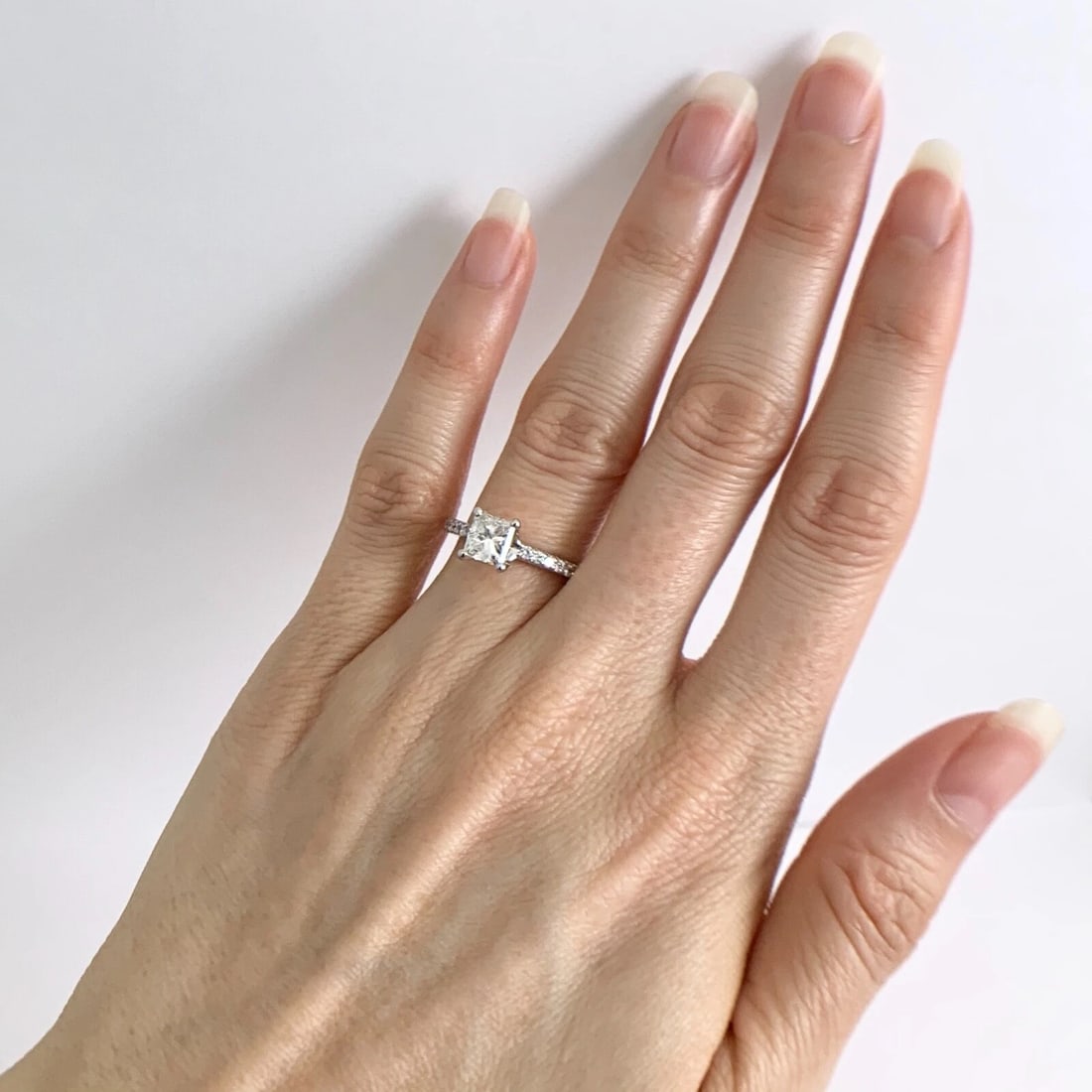 Princess Cut Diamond Platinum Engagement Ring 1.27 CTW, 4.30 Grams - 4