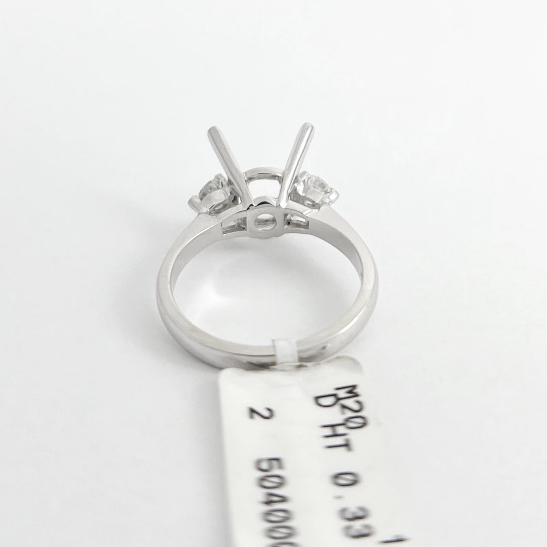 Heart Diamond Engagement Ring Setting Mounting 14K White Gold .33 CTW - 9