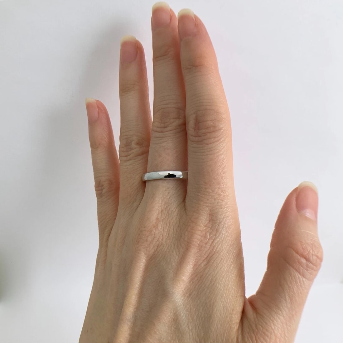 Men's Plain Thin Wedding Band Ring 14K White Gold Size 10, 3 mm, 4.71 Grams - 5