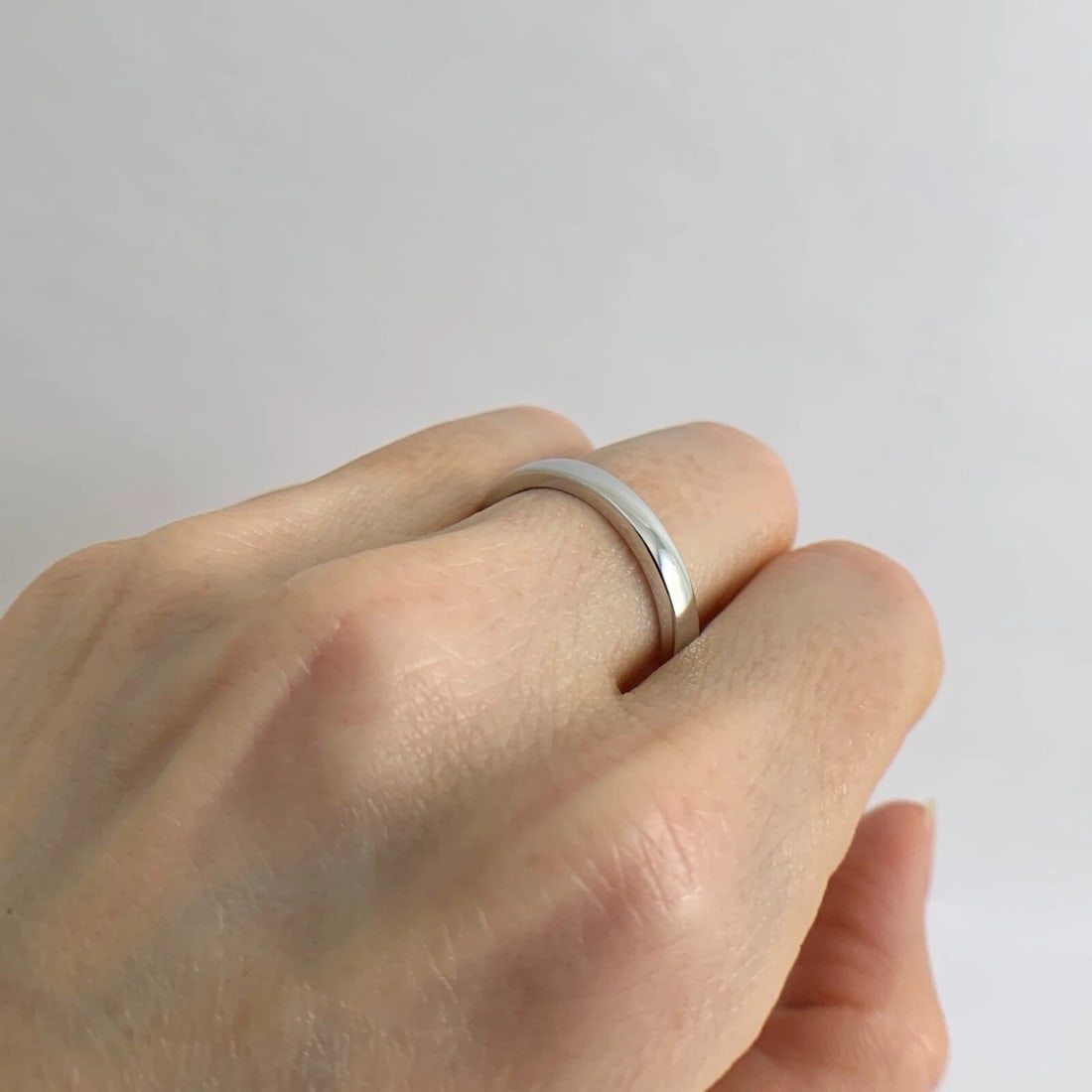 Men's Plain Thin Wedding Band Ring 14K White Gold Size 10, 3 mm, 4.71 Grams - 8