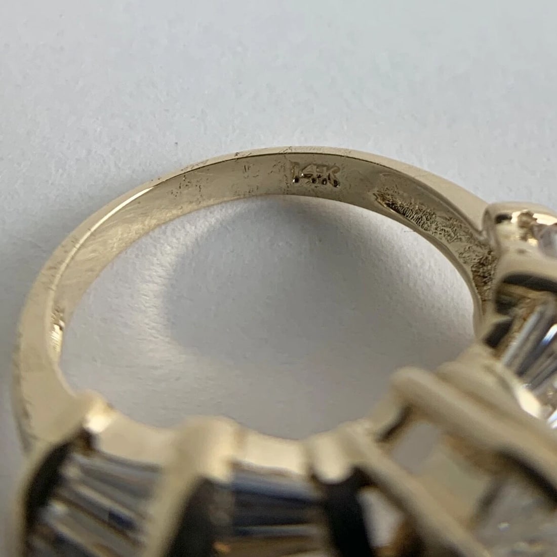 Marquise Baguette CZ Cubic Zirconia Engagement Ring 14K Yellow Gold, 5.47 Grams - 10