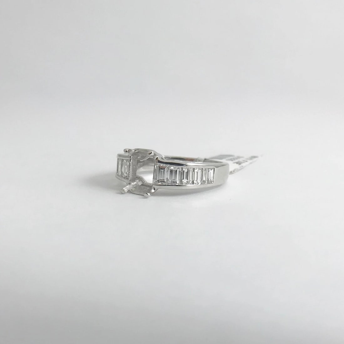 Baguette Channel-Set Diamond Platinum Engagement Ring Setting Mounting, 1.08 CTW - 12