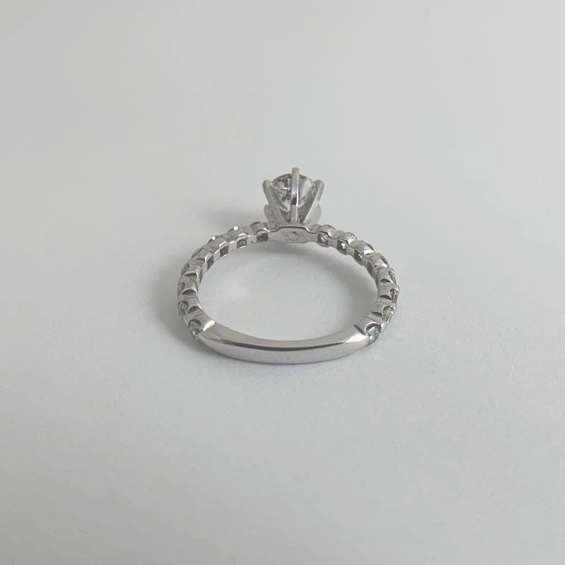 Round 6-Prong Diamond Engagement Ring 14K White Gold, 1.20 CTW, 2.16 Grams - 9