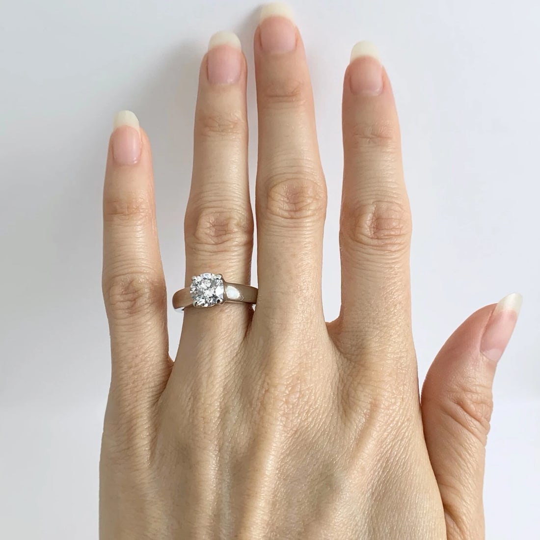 Round Lucida Solitaire Diamond Engagement Ring Platinum 1.51 CT - 4